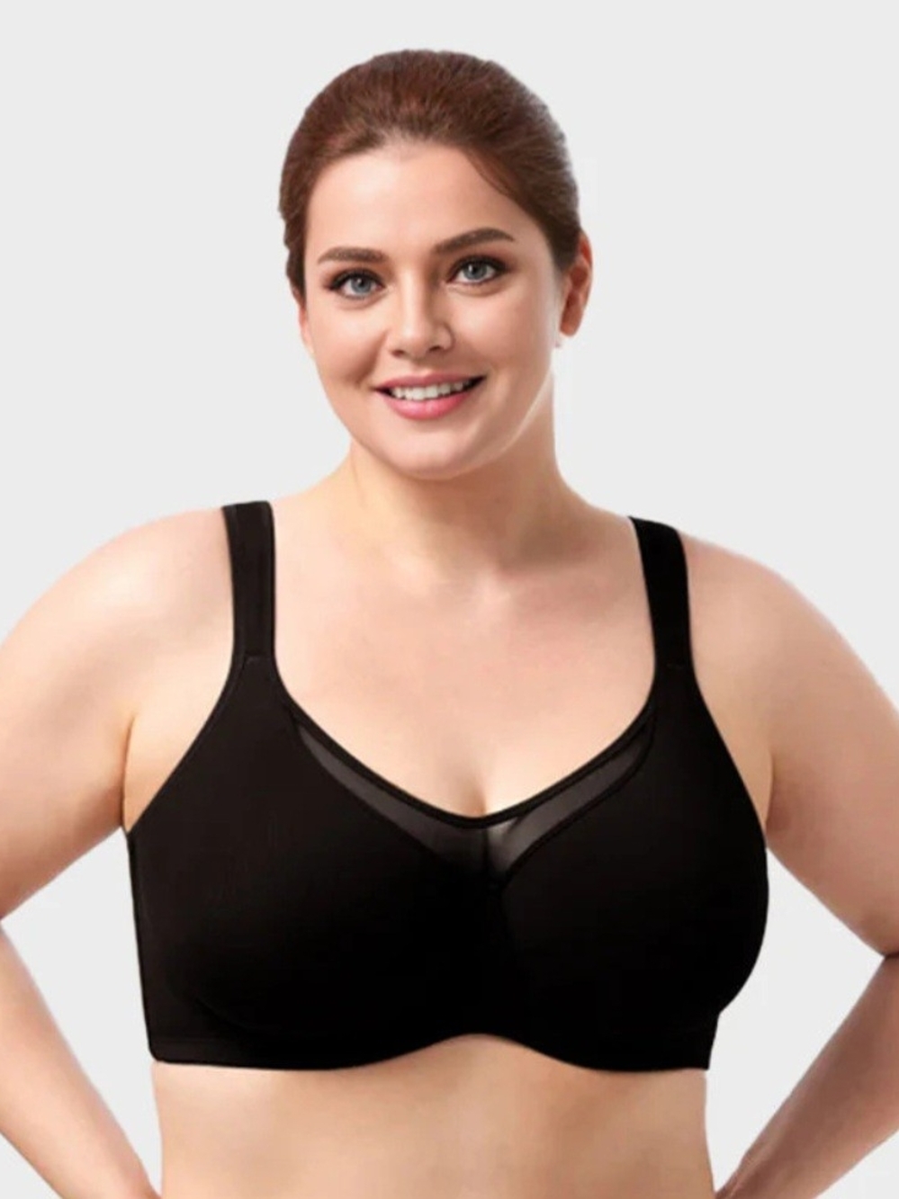 Curvevera Plus Size Cooling Full Coverage Minimizer Bra Black 38DDD NWOT
